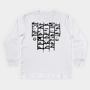 Nordic Rune Stone - Norse Futhark Scripture Kids Long Sleeve T-Shirt